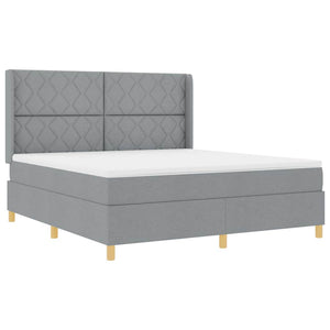 Κρεβάτι με ελατήρια Ανοιχτό γκρι 180 x 200 cm ύφασμα - Pakobazaar