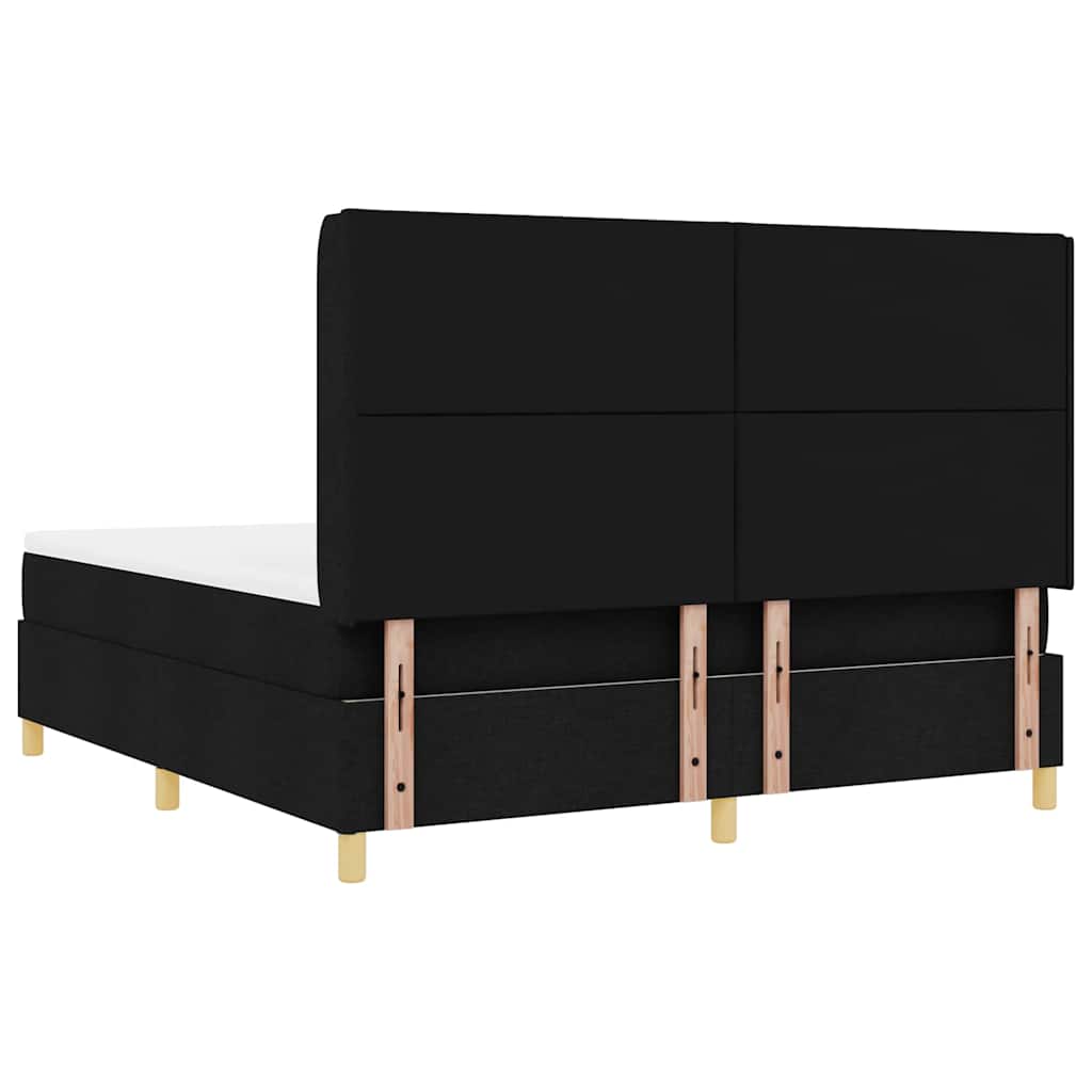 Κρεβάτι με ελατήρια με κεφαλάρι Μαύρο 180 x 200 cm ύφασμα - Pakobazaar