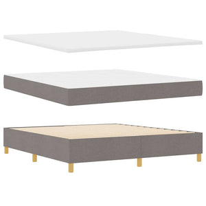 Κρεβάτι με ελατήρια με κεφαλάρι Taupe 180 x 200 cm ύφασμα - Pakobazaar