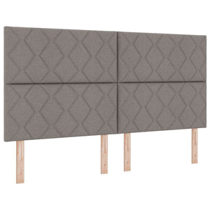 Κρεβάτι με ελατήρια με κεφαλάρι Taupe 180 x 200 cm ύφασμα - Pakobazaar