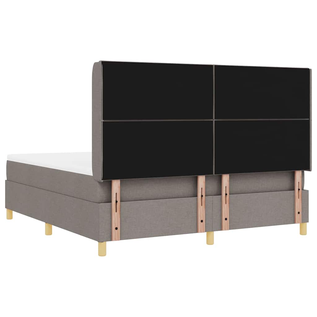 Κρεβάτι με ελατήρια με κεφαλάρι Taupe 180 x 200 cm ύφασμα - Pakobazaar