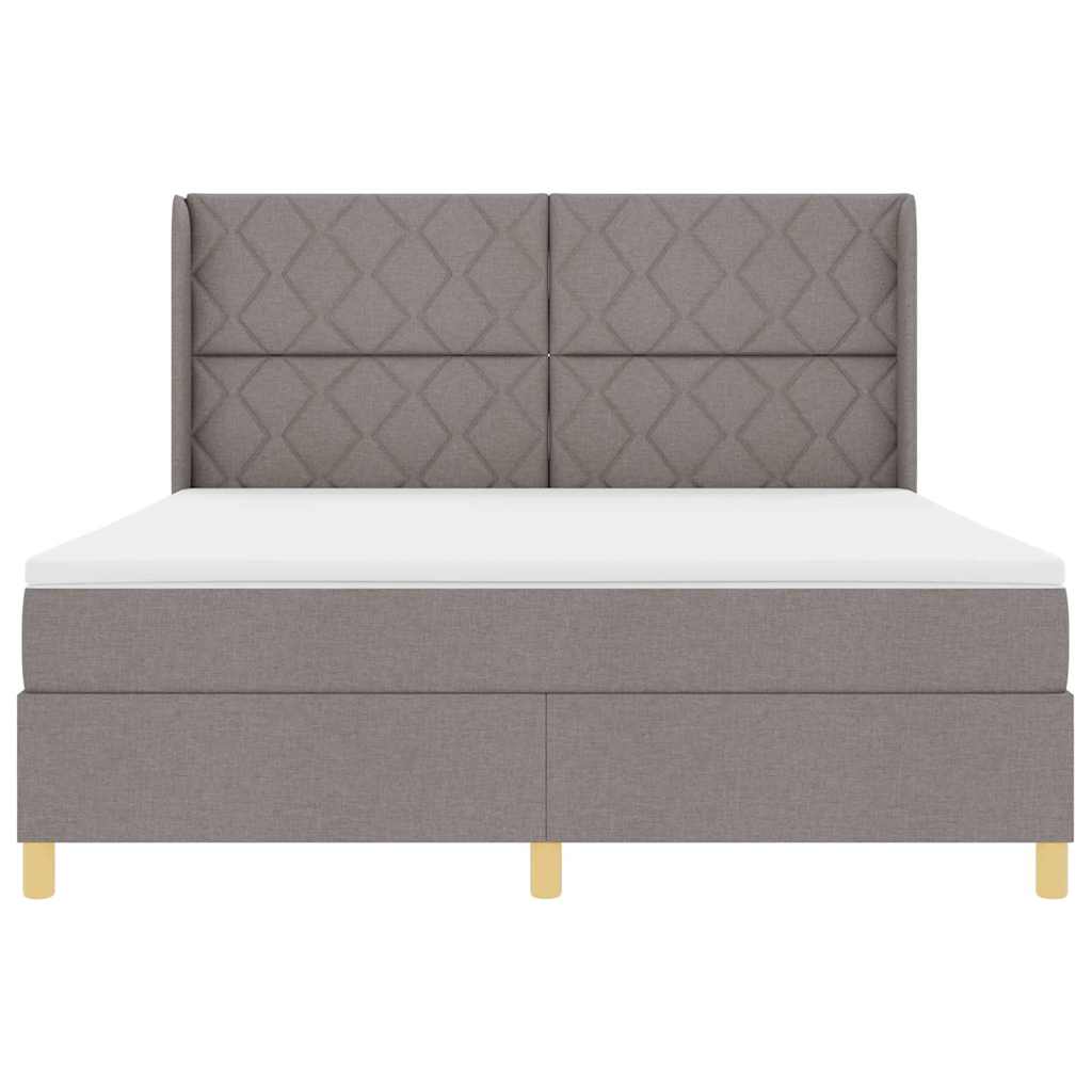 Κρεβάτι με ελατήρια με κεφαλάρι Taupe 180 x 200 cm ύφασμα - Pakobazaar
