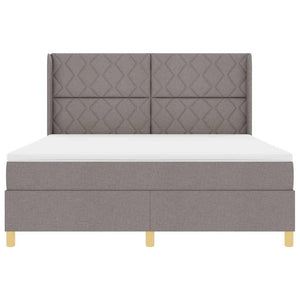 Κρεβάτι με ελατήρια με κεφαλάρι Taupe 180 x 200 cm ύφασμα - Pakobazaar