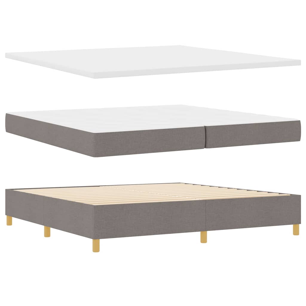 Κρεβάτι με ελατήρια με κεφαλάρι Taupe 200 x 200 cm ύφασμα - Pakobazaar
