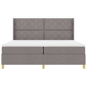 Κρεβάτι με ελατήρια με κεφαλάρι Taupe 200 x 200 cm ύφασμα - Pakobazaar