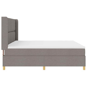 Κρεβάτι με ελατήρια με κεφαλάρι Taupe 200 x 200 cm ύφασμα - Pakobazaar