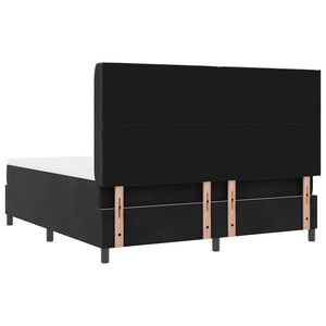 Κρεβάτι με ελατήρια με στρώμα Μαύρο 180 x 200 cm Βελούδο - Pakobazaar