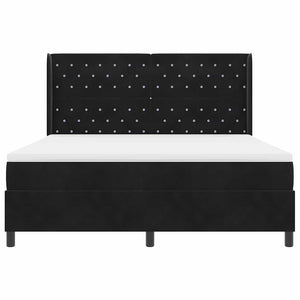 Κρεβάτι με ελατήρια με στρώμα Μαύρο 180 x 200 cm Βελούδο - Pakobazaar