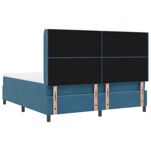 Κρεβάτι με ελατήρια με στρώμα Μπλε 180 x 200 cm Βελούδο - Pakobazaar