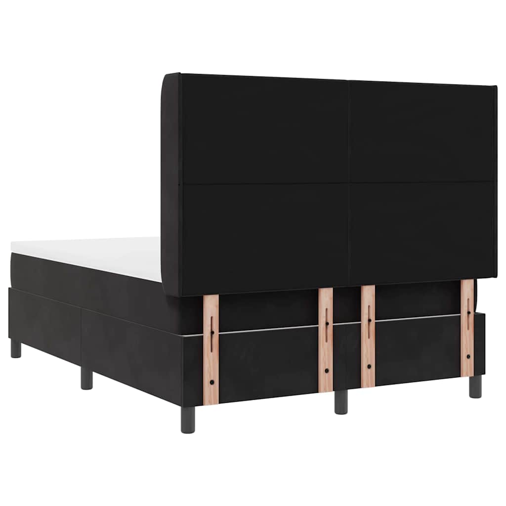 Κρεβάτι με ελατήρια με στρώμα Μαύρο 140 x 190 cm Βελούδο - Pakobazaar