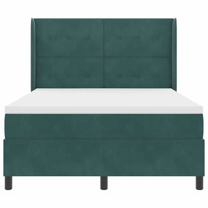 Κρεβάτι με ελατήρια Σκούρο Πράσινο 140 x 190 cm Βελούδο - Pakobazaar