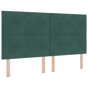 Κρεβάτι με ελατήρια Σκούρο Πράσινο 180 x 200 cm Βελούδο - Pakobazaar