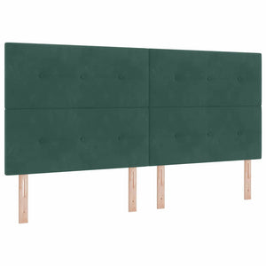 Κρεβάτι με ελατήρια Σκούρο Πράσινο 200 x 200 cm Βελούδο - Pakobazaar