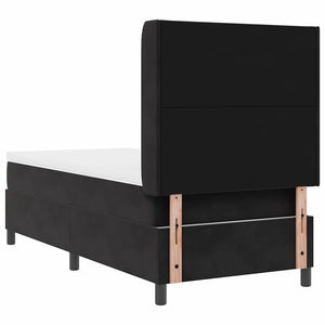 Κρεβάτι με ελατήρια με κεφαλάρι Μαύρο 90 x 190 cm Βελούδο