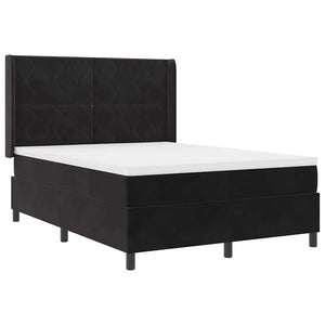 Κρεβάτι με ελατήρια με κεφαλάρι Μαύρο 160 x 200 cm Βελούδο - Pakobazaar