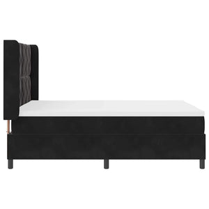 Κρεβάτι με ελατήρια με κεφαλάρι Μαύρο 160 x 200 cm Βελούδο - Pakobazaar