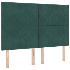 Κρεβάτι με ελατήρια Σκούρο Πράσινο 160 x 200 cm Βελούδο - Pakobazaar
