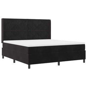 Κρεβάτι με ελατήρια με κεφαλάρι Μαύρο 180 x 200 cm Βελούδο