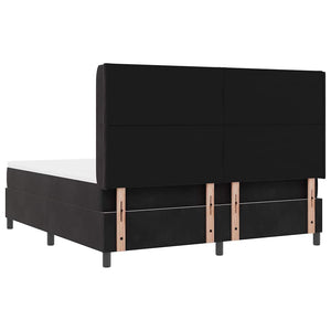 Κρεβάτι με ελατήρια με κεφαλάρι Μαύρο 180 x 200 cm Βελούδο
