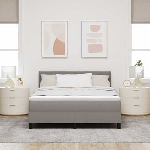 Κρεβάτι με ελατήρια με κεφαλάρι Taupe 160 x 200 cm ύφασμα