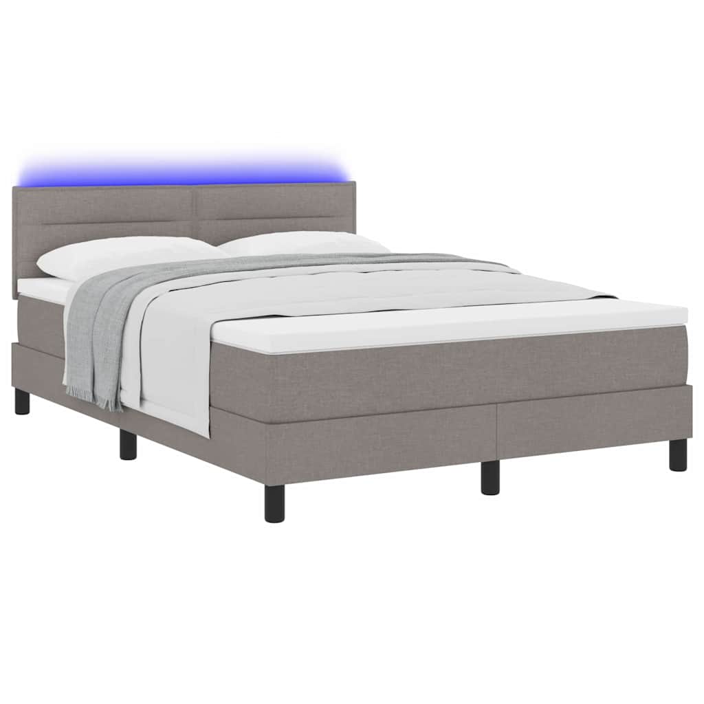 Κρεβάτι με ελατήρια με κεφαλάρι Taupe 160 x 200 cm ύφασμα