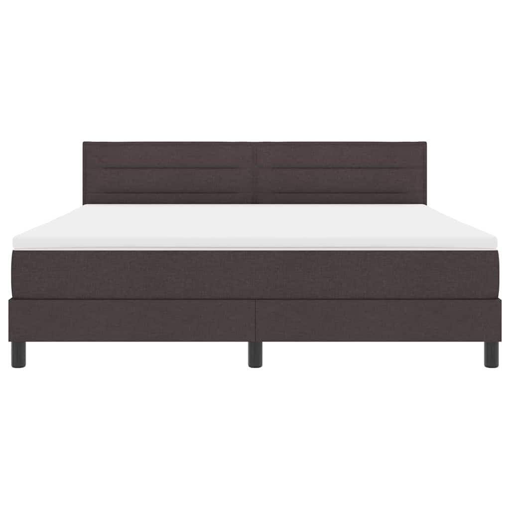 Κρεβάτι με ελατήρια με στρώμα Σκούρο Καφέ 180 x 200 cm ύφασμα - Pakobazaar