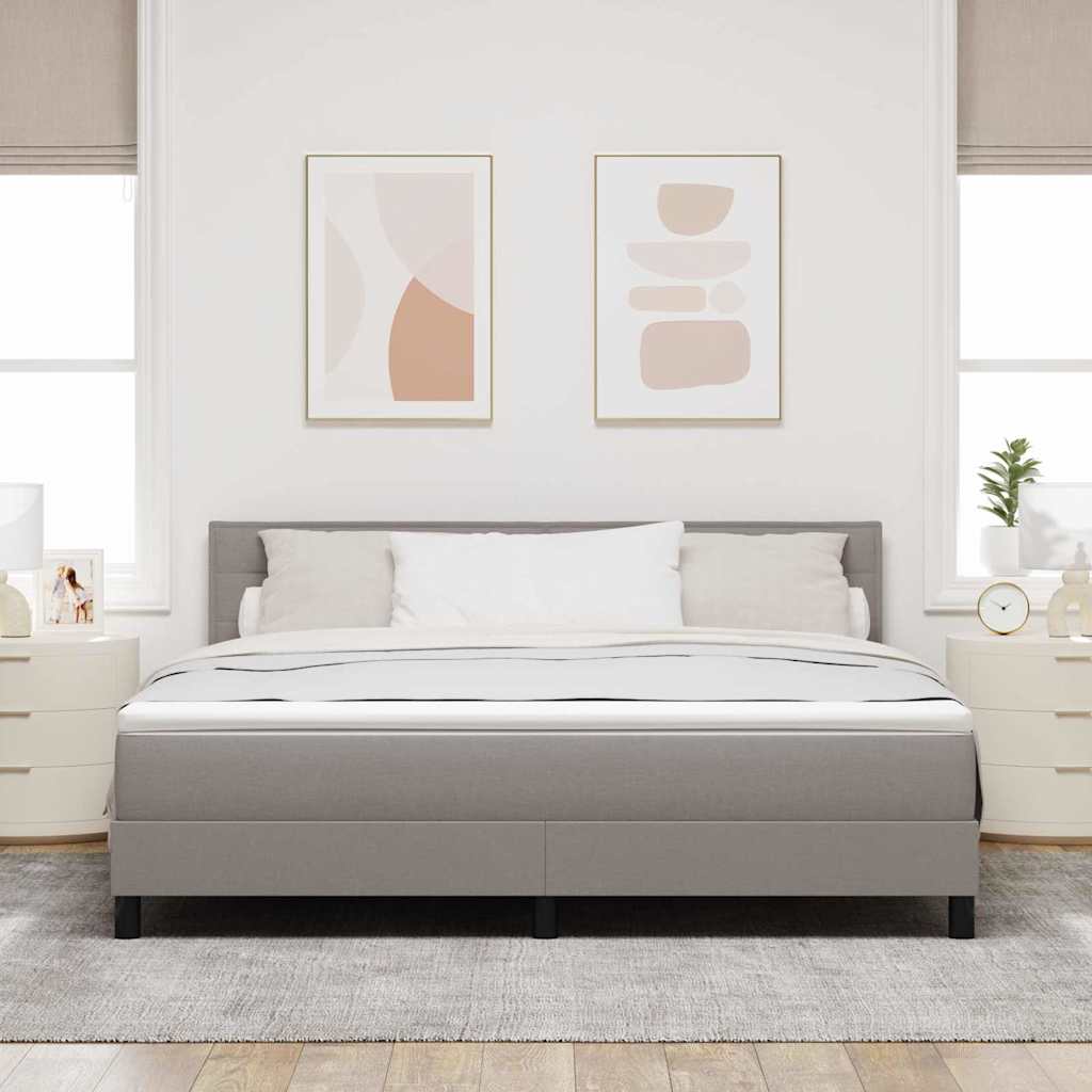 Κρεβάτι με ελατήρια με στρώμα με led Taupe 180 x 200 cm ύφασμα - Pakobazaar