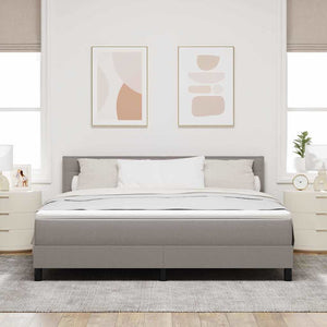 Κρεβάτι με ελατήρια με στρώμα με led Taupe 180 x 200 cm ύφασμα - Pakobazaar
