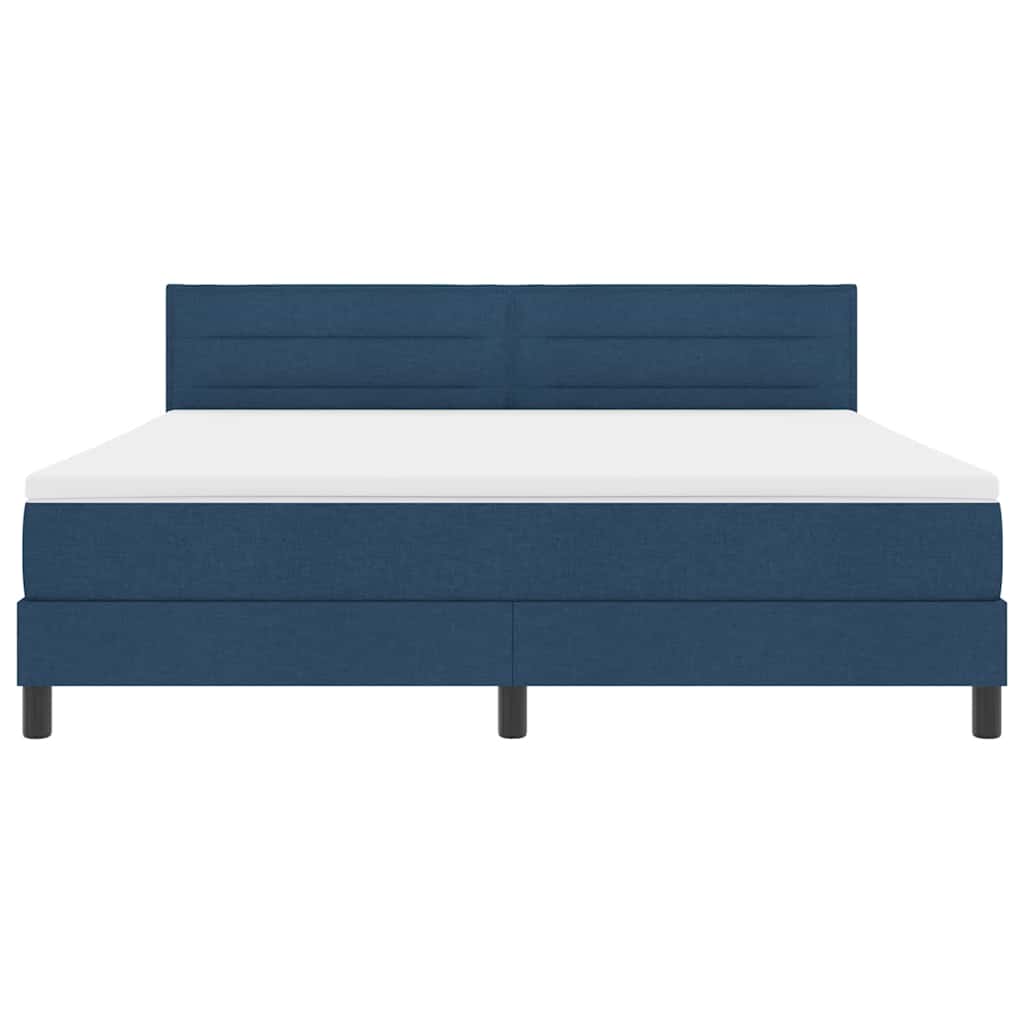 Κρεβάτι με ελατήρια με στρώμα με led Μπλε 180 x 200 cm ύφασμα - Pakobazaar