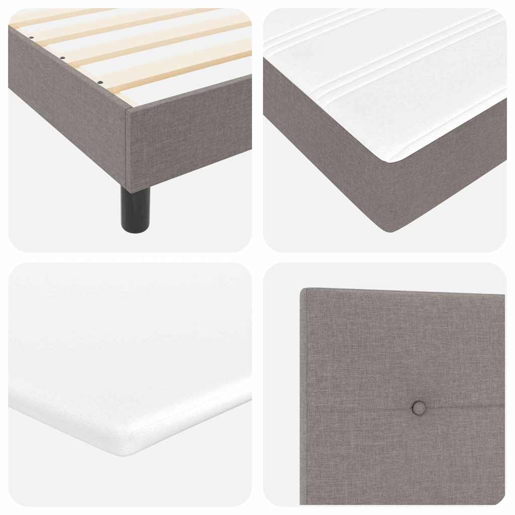 Κρεβάτι με ελατήρια με κεφαλάρι Taupe 90 x 190 cm ύφασμα - Pakobazaar