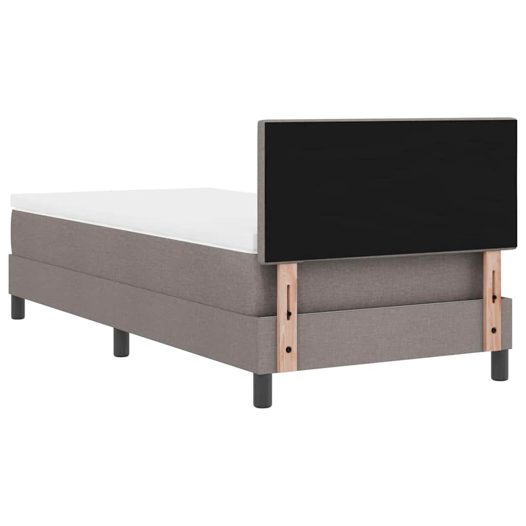 Κρεβάτι με ελατήρια με κεφαλάρι Taupe 90 x 190 cm ύφασμα - Pakobazaar