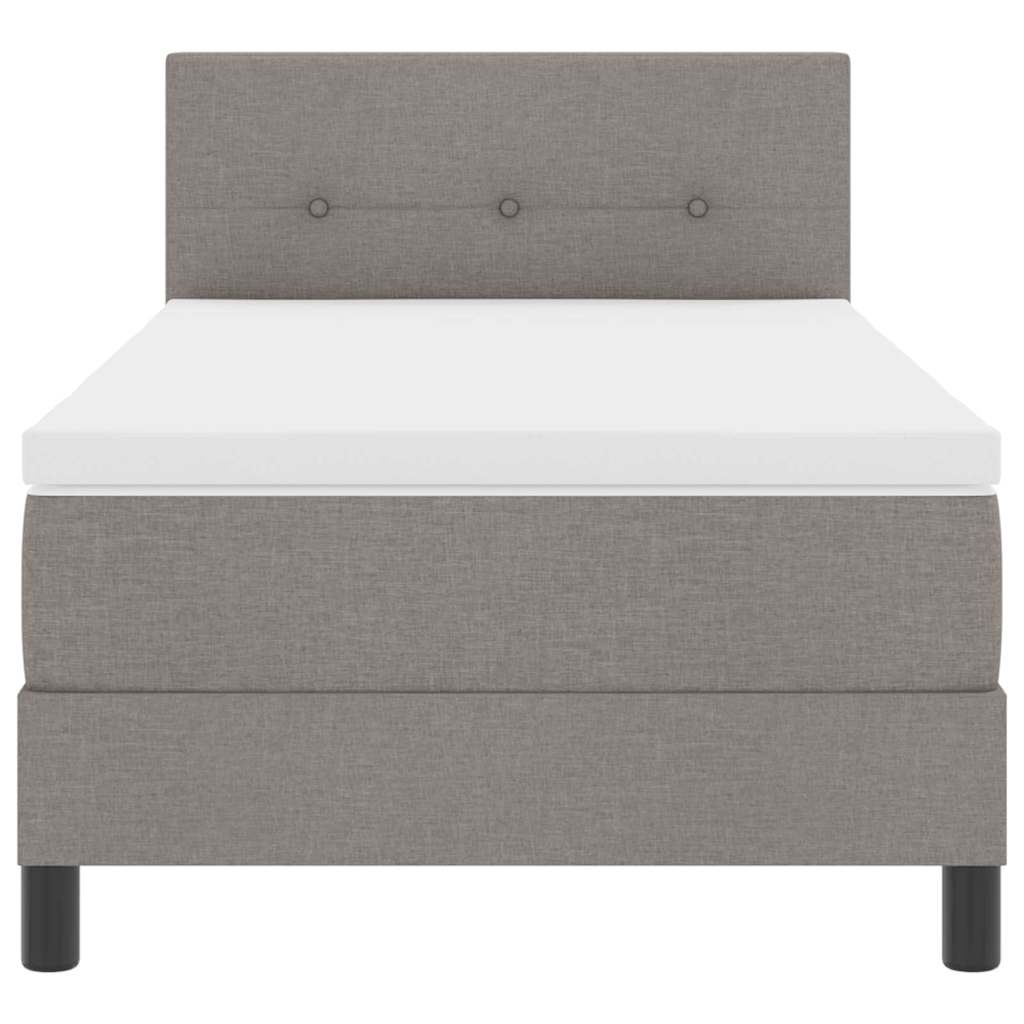 Κρεβάτι με ελατήρια με κεφαλάρι Taupe 90 x 190 cm ύφασμα - Pakobazaar