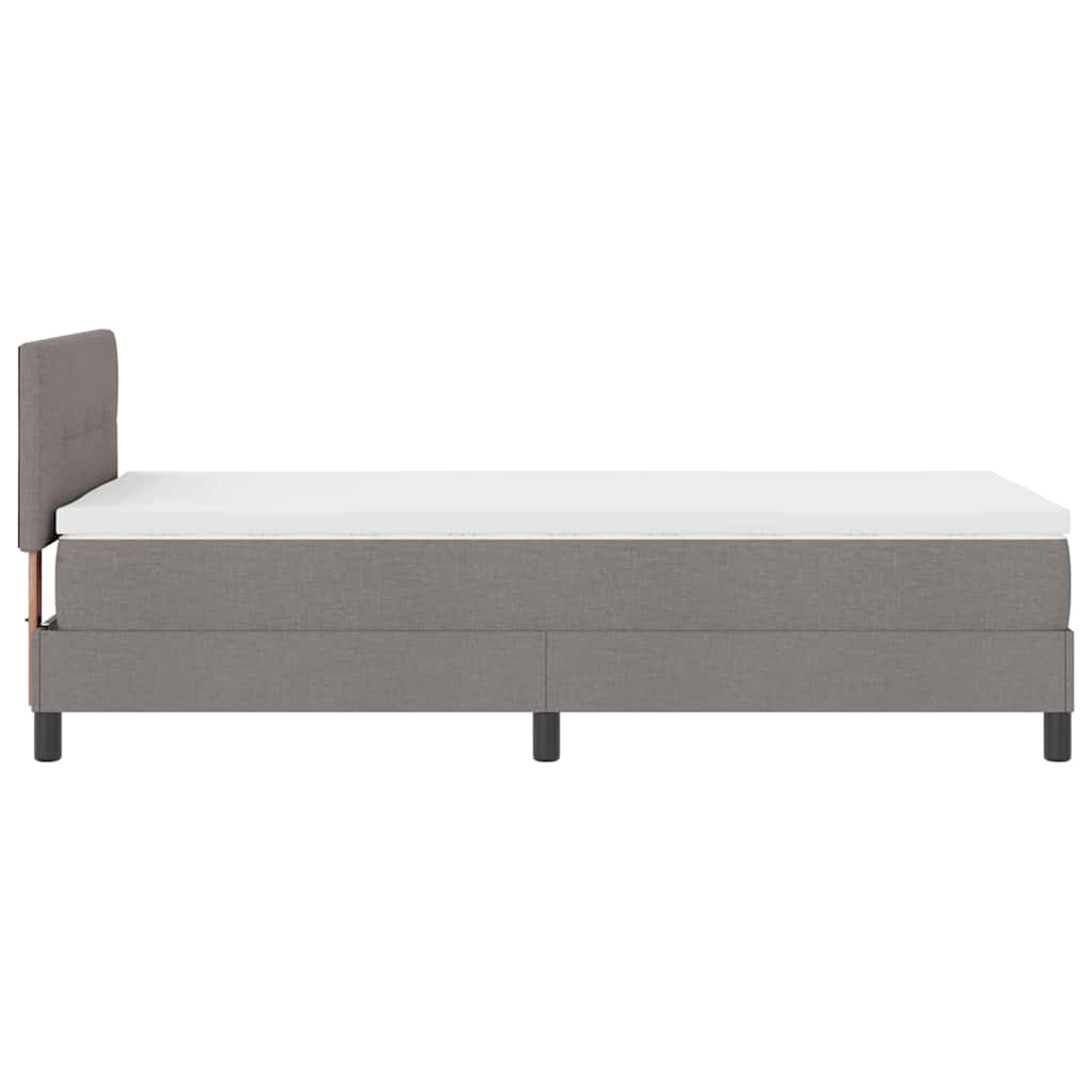 Κρεβάτι με ελατήρια με κεφαλάρι Taupe 90 x 190 cm ύφασμα - Pakobazaar