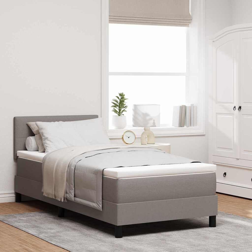 Κρεβάτι με ελατήρια με κεφαλάρι Taupe 100 x 200 cm ύφασμα - Pakobazaar