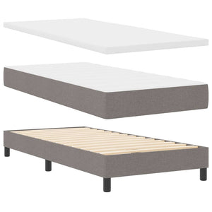Κρεβάτι με ελατήρια με κεφαλάρι Taupe 100 x 200 cm ύφασμα - Pakobazaar