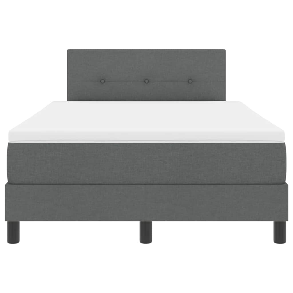 Κρεβάτι με ελατήρια με στρώμα Σκούρο γκρι 120 x 190 cm ύφασμα - Pakobazaar
