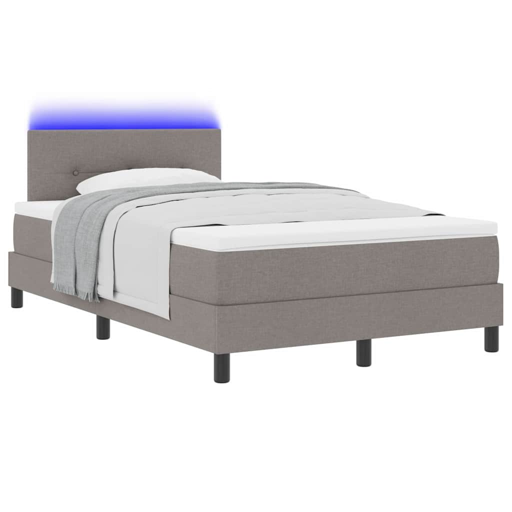 Κρεβάτι με ελατήρια με κεφαλάρι Taupe 120 x 190 cm ύφασμα