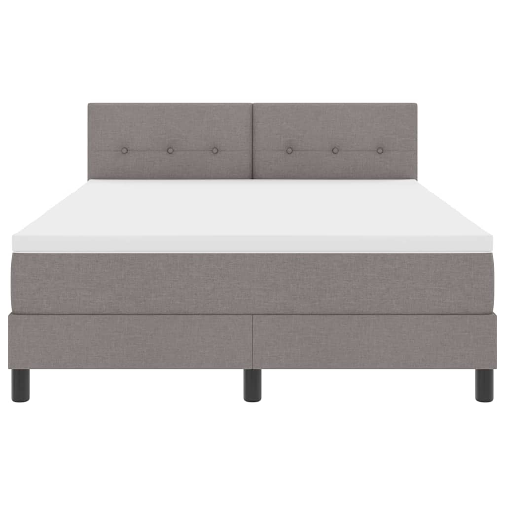 Κρεβάτι με ελατήρια με στρώμα με led Taupe 140 x 190 cm ύφασμα - Pakobazaar