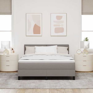 Κρεβάτι με ελατήρια με στρώμα με led Taupe 140 x 200 cm ύφασμα - Pakobazaar