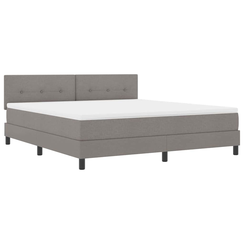 Κρεβάτι με ελατήρια με στρώμα με led Taupe 180 x 200 cm ύφασμα - Pakobazaar
