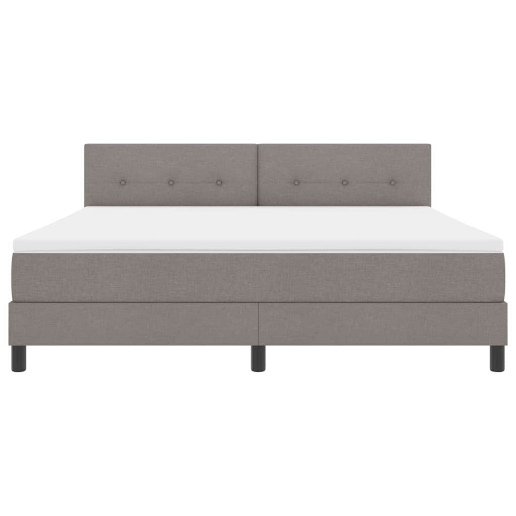 Κρεβάτι με ελατήρια με στρώμα με led Taupe 180 x 200 cm ύφασμα - Pakobazaar
