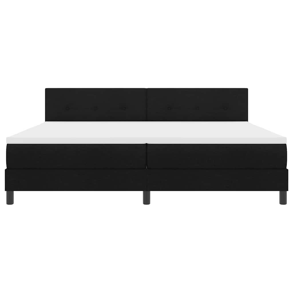 Κρεβάτι με ελατήρια με κεφαλάρι Μαύρο 200 x 200 cm ύφασμα