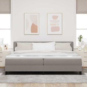 Κρεβάτι με ελατήρια με στρώμα με led Taupe 200 x 200 cm ύφασμα - Pakobazaar
