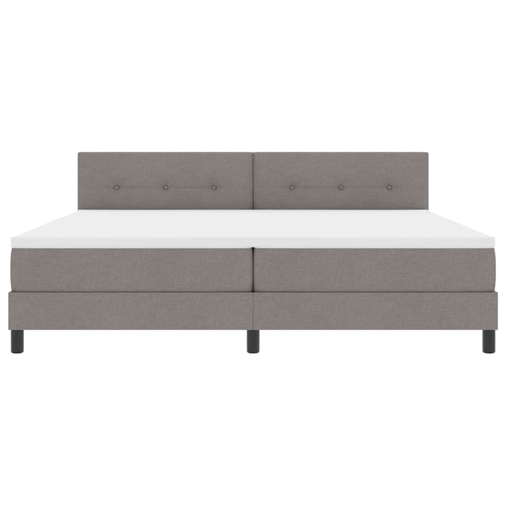 Κρεβάτι με ελατήρια με στρώμα με led Taupe 200 x 200 cm ύφασμα - Pakobazaar