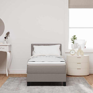Κρεβάτι με ελατήρια με στρώμα με led Taupe 80 x 200 cm ύφασμα - Pakobazaar