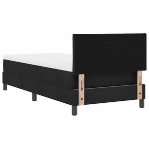 Κρεβάτι με ελατήρια με στρώμα με led Μαύρο 90 x 200 cm ύφασμα - Pakobazaar