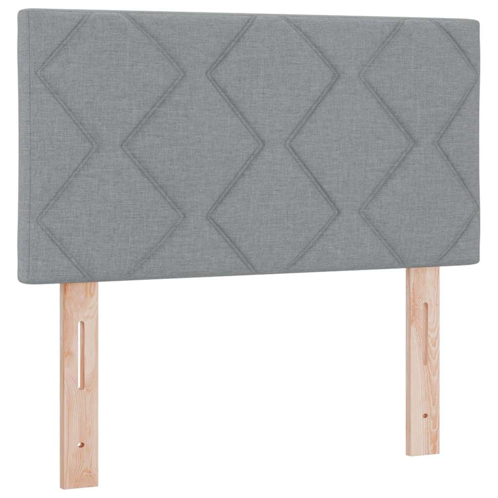 Κρεβάτι με ελατήρια Ανοιχτό γκρι 120 x 190 cm ύφασμα - Pakobazaar