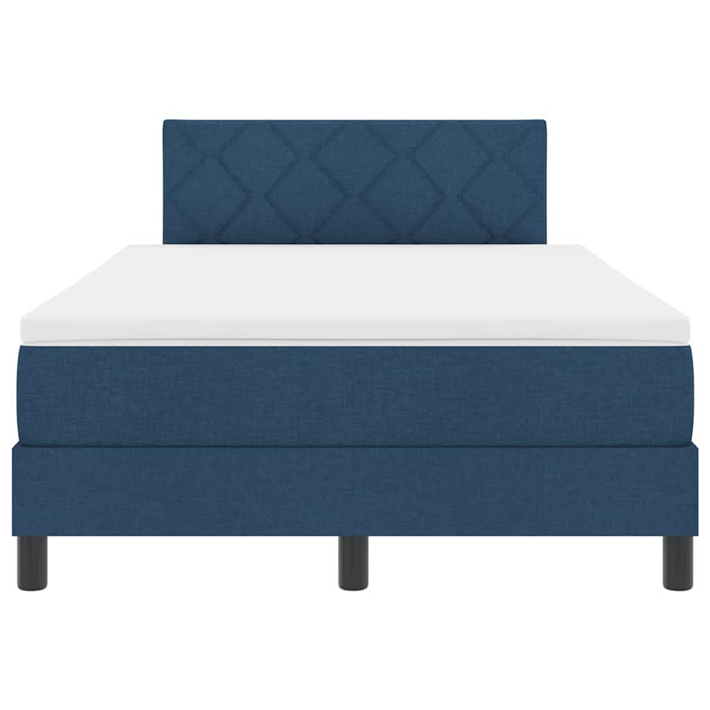 Κρεβάτι με ελατήρια με στρώμα με led Μπλε 120 x 190 cm ύφασμα - Pakobazaar