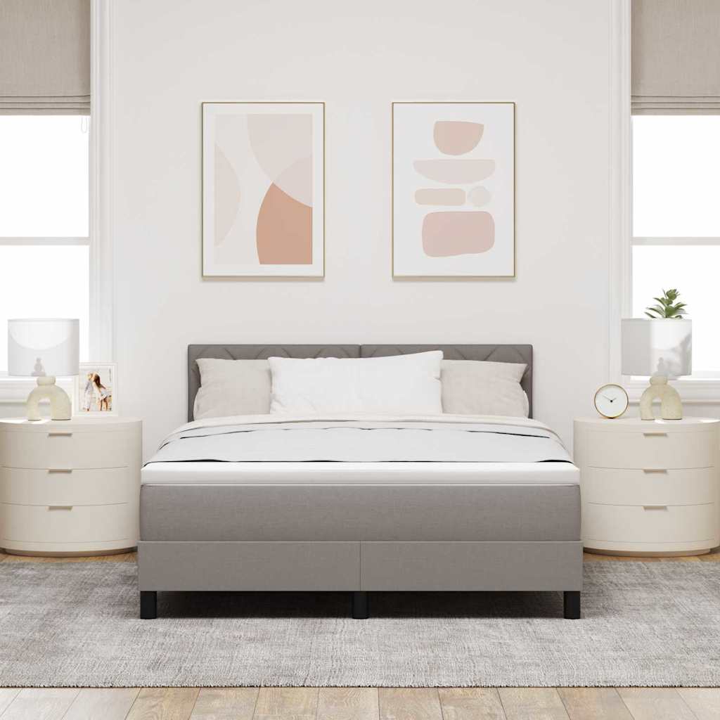 Κρεβάτι με ελατήρια με κεφαλάρι Taupe 140 x 200 cm ύφασμα - Pakobazaar