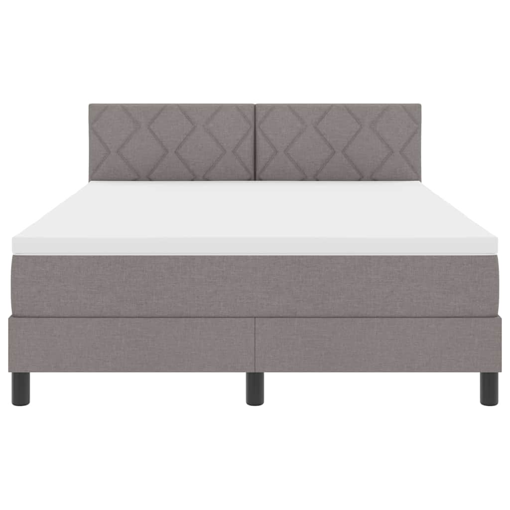 Κρεβάτι με ελατήρια με κεφαλάρι Taupe 140 x 200 cm ύφασμα - Pakobazaar